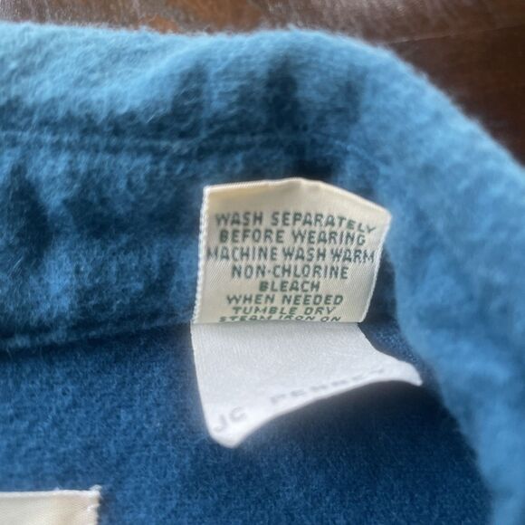 Vintage 1993 St John’s Bay Chamois Cloth Tea Blue Heavy Flannel Men’s XL Tall - Picture 14 of 14